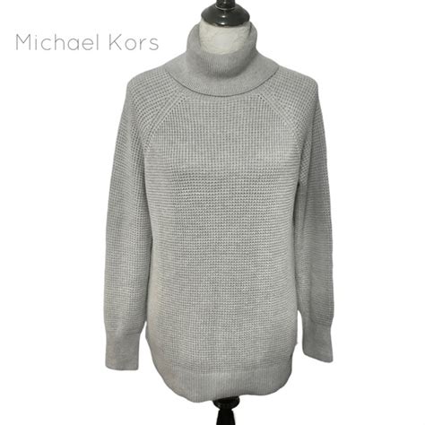 michael kors pearl heather sweater tie front|michael michael kors waffle cowl neck sweater pearl heather.